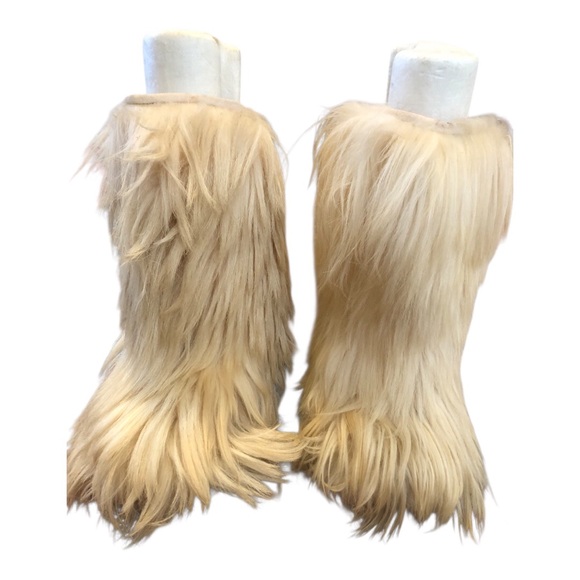 Vintage Roluc Ideal Genuine Goat Fur Boots Boho Ski Yeti 37/38 U.S. 7/8 - Picture 4 of 11